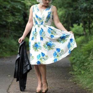 Boden Swishy Garden Party Floral Flower Dress Size 8